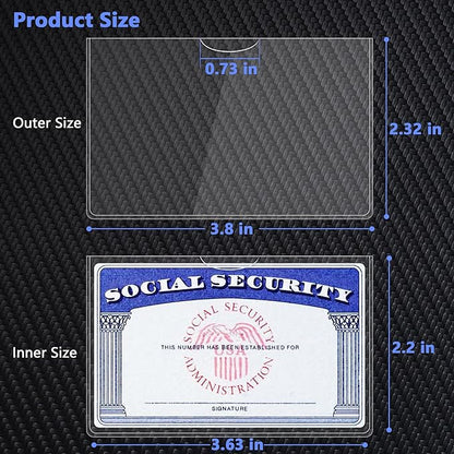 10 Pack Social Security Card Protector/Medicare Card Protector Sleeve/Social Security Card Holder/Credit Card Sleeves/Protective case for Drivers License、Credit Card 、SSN Card，3.8x2.32in., Clear