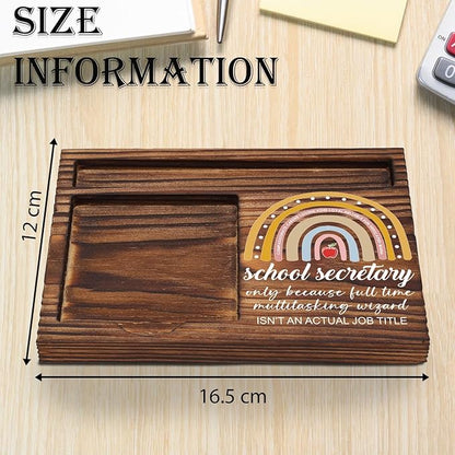 School Secretary Appreciation Gifts, Thank You Gifts for Secretary School Office Assistant Principal Staff Worker School Admin, School Secretary Gift Desk Self-Stick Note Pad Holders TZP05
