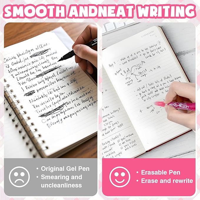 Erasable Gel Pens Assorted Color Inks Make Mistakes Disappear for Drawing Writing Planner and Crossword Puzzles Premium Comfort Grip