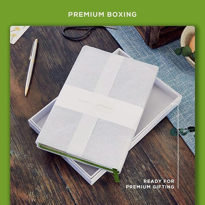 BEECHMORE BOOKS Lined Journal Notebook, 5.8 x 8.3 inch, A5 160 Lined Pages, Hardcover Leather Journals for Women, Men, Writing and Notebooks for Work - 120 GSM Thick Paper, Gifts Box Included