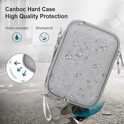 Canboc Carrying Case Compatible with Phomemo M02 Sticker Printer, Pocket Thermal Bluetooth Sticker Photo Maker Box for Thermal Paper, USB Cable, Grey (Case Only)