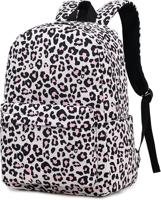 Leopard School Backpack for Teens Girls, Womens College Bookbags Kids School Bags Laptop Backpacks