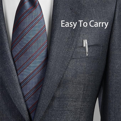 Cambond Ballpoint Pens Metal Pen - Silver Pens Black Ink Nice Pens for Gift Business Men Police Flight Attendant 1.0 mm Medium Point Office Pens, 3 Pens with 3 Refills (Silver)