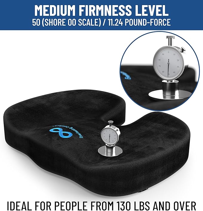 Everlasting Comfort Doctor Recommended Memory Foam Seat Cushions for Office Chairs - HSA FSA Eligible Tailbone Pain Relief Cushion, Sciatica & Back Support, Office Chair Cushion & Car Seat Cushion