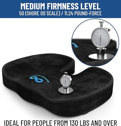 Everlasting Comfort Doctor Recommended Memory Foam Seat Cushions for Office Chairs - HSA FSA Eligible Tailbone Pain Relief Cushion, Sciatica & Back Support, Office Chair Cushion & Car Seat Cushion