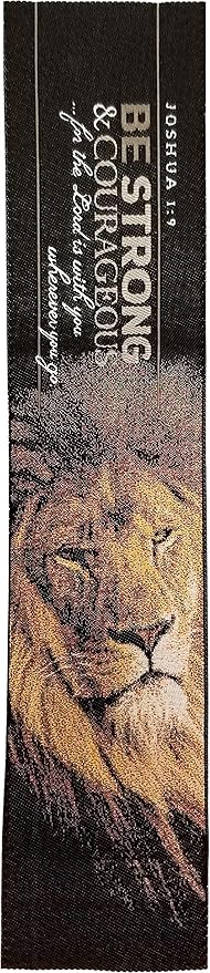 Logos Bookmark - Be Strong & Courageous - Joshua 1:9, Christian Cloth Carpet Bookmark