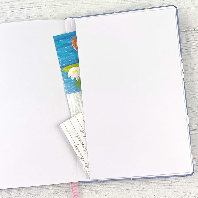 RICCO BELLO Wide Ruled Hardcover Diary Journal School Notebook for Kids, Tweens - Bookmark, Band Closure, Storage Pocket, 5.7 x 8.4 Inches,192 Pages, (Blue Unicorn)