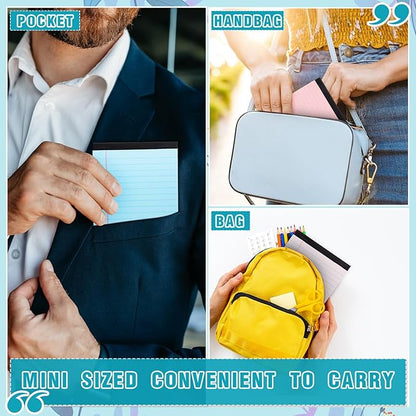 Lincia 36 Pcs 4" x 6" Legal Pad Writing Notepads Small Legal Pad College Ruled 30 Sheets Multiple Color Lined Note for Work 80 Gsm Paper for Grocery List Shopping List (Candy Color)