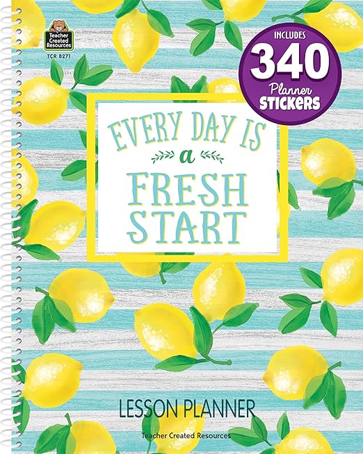 Teacher Created Resources Lemon Zest Lesson Planner 8.5 inches X 11 inches