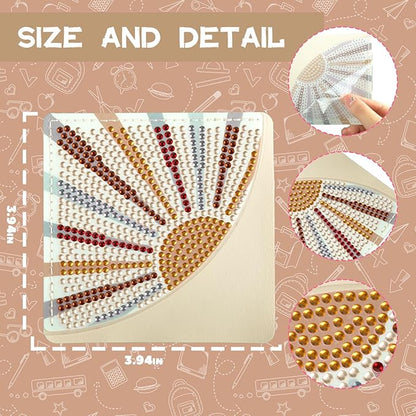 4Pcs Boho Diamond Art Bookmarks,DIY Corner Bookmark Diamond Art Painting Kits,Diamond Art Bookmarks DIY Page Bookmarks for Home Office School Beginner Adults Reading Crafts Kit Gifts