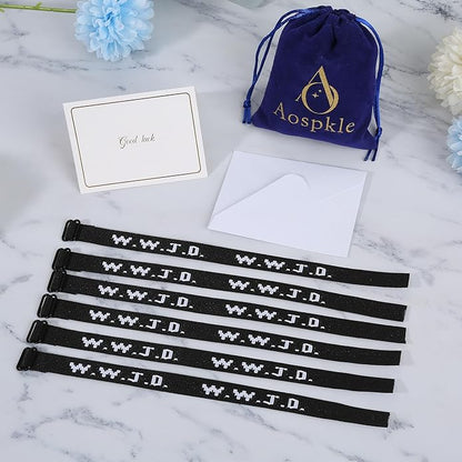 6PCS WWJD Bracelet for Women Men, Christian Gifts Wristbands, WWJD Rubber Bracelets - What Would Jesus Do Silicone Bracelet