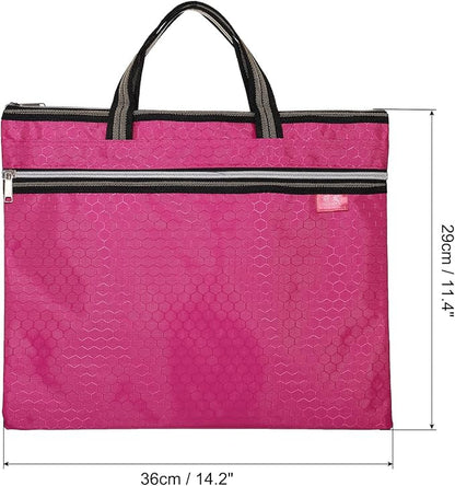 PATIKIL Waterproof Zipper File Bag, Documents Books Tools Storage Zip Pouch for Office Travel, Rose Red