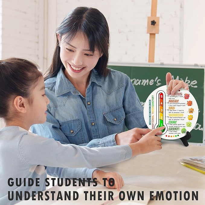 Feelings Wheel, Double-Sided Emotion Wheel with Stand, Counseling Office Must Have, Feelings Wheel Suitable for Therapy Office Decor School Counseling Office Must Have (WD, 1)