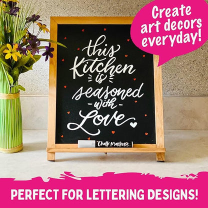 White Chalk Markers Fine Tip (4 Pack 3mm) - Wet & Dry Erase Chalk Pens for Blackboard, Chalkboards, Windows, Signs, Glass, Bistro - 3mm Reversible Bullet & Chisel Point