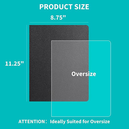 Binditek 100 Pack Binding Covers and Backs Set, Oversize, Including 50 Pcs 8 Mil Clear PVC Binding Covers, 50 Pcs 12 Mil Sand-Textured Polycovers, 8.75 x 11.25 Inches