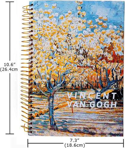 Van Gogh Notebook Hardcover Spiral Notebook Art Journal 10.6" x 7.3" 300 Pages Spiral Wide Ruled Notebook, Notebooks for Work,Gifts,Office,School