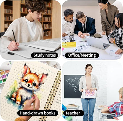 Spiral Journal Notebook, A5 Cute Notebooks for Women Men, College Ruled Hardcover Notebook for Work & Note Taking, 60 Pages Double-Wire Journals for Writing Luxury Flowers