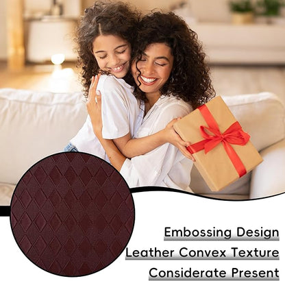 Lined Journal Notebook for Women Men, 192 Pages 100 GSM Thick Paper, Hardcover | Embossed Leather Journals for Writing, A5 College Ruled | Business, Work & School, 5.8"×8.5"(Burgundy)