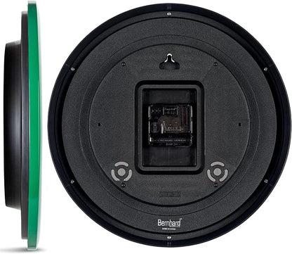 Bernhard Products Hunter Green Wall Clock Silent Non Ticking - 12 Inch Quality Quartz Battery Operated Round Easy to Read Home/Kitchen/Office/Classroom/School Clock