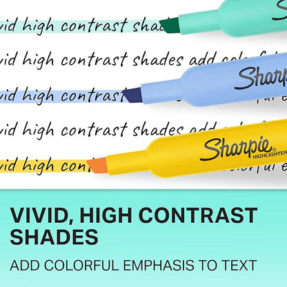 Sharpie Tank Style Bulk Highlighters, Chisel Tip Highlighter Marker Set, Journal Highlighters, Office And Teacher Supplies, Fluorescent And Pastel Highlighters, 12 Assorted Fashion Colors, 36 Count