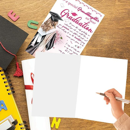 Granddaughter Graduation Card – Inspirational Graduation Gift for Her, Sentimental Congrats Card from Grandparents, Keepsake Graduation Gift for Granddaughter