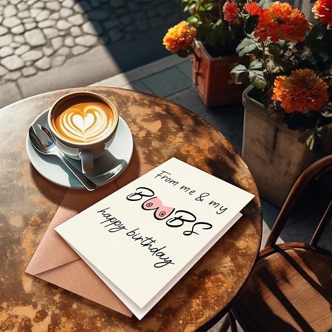 Funny Birthday Card, Happy Birthday From Me and Me, Rude Birthday Card for Boyfriend or Husband, Naughty Card for Him or Her, Funny Rude Gift, Joke Card, with Envelope