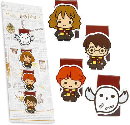 Harry Potter Magnetic Bookmarks Page Clip School University for Kids Teens Women Stocking Stuffers Gifts for Readers Xmas Gifts (Multi 4 Pack)