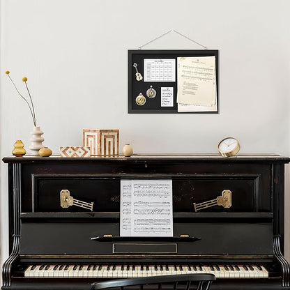 Cork Board with Linen Black 2Pack,Bulletin Board 17"x12", Corkboards for Office Home School Message Board or Vision Board Decoration.