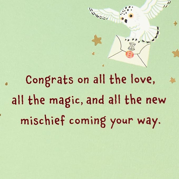 Hallmark Harry Potter Baby Card (Love, Magic and Mischief) for Baby Showers, New Parents, Gender Reveal Party