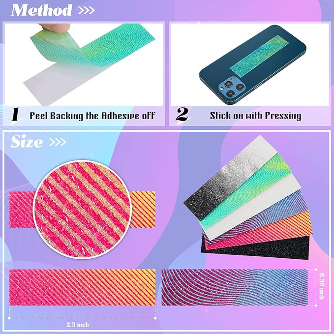 36 Pieces Anxiety Sensory Stickers Cute Fidget Textured Strips Toys Anti Stress Tactile Rough Sensory Calm Textured Strips Adhesives Anxiety Relief for Adults Teens Desk Classroom (Gradient Style)