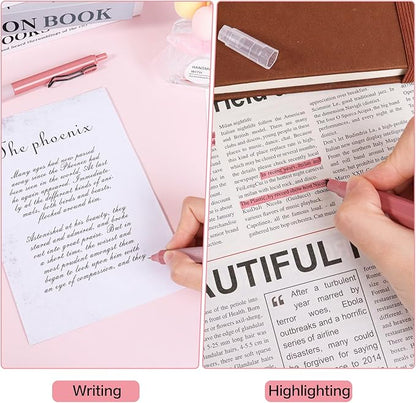 12Pcs Gel Pens Set, 11Pack Gel Pens with 1Pack Highlighter - Fast-Drying Black Ink, Fine Point 0.5mm, Retractable, Cute Pens - Garnet Red Aesthetic Gel Ink Pens for Journaling