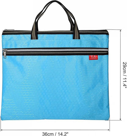 PATIKIL Waterproof Zipper File Bag, Documents Books Tools Storage Zip Pouch for Office Travel, Light Blue