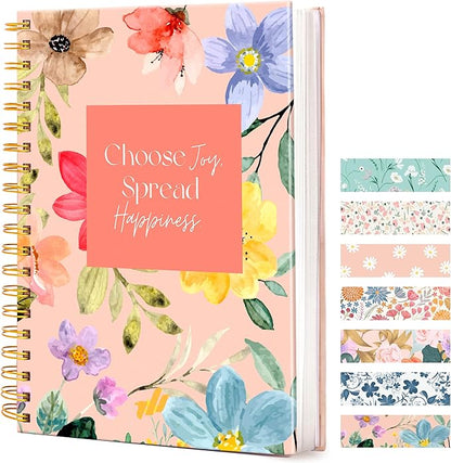 Hardcover Spiral Journal, 10.25" x 7.25", 300 Pages Large College Ruled Notebook for Women, Ideal for Writing, Journaling, Note-Taking, Work, School