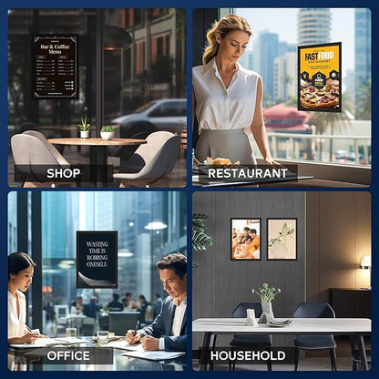 10 Pcs Magnetic Sign Holder 8.5 x 11'' Letter Magnetic Picture Frame Adhesive Frames for Walls Display Window,Door Display Frame and Magnetic for Refrigerator