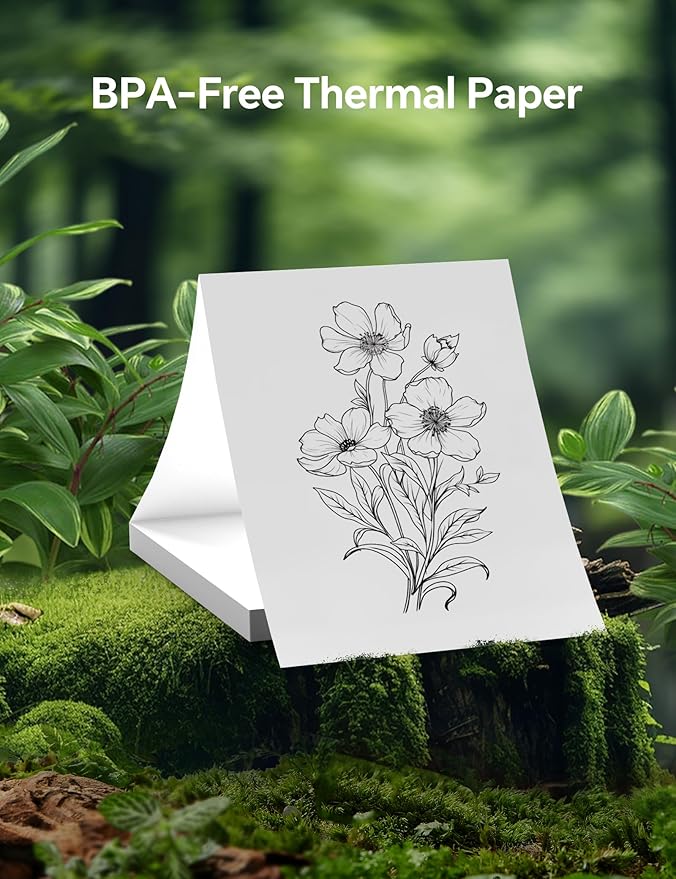 200 Sheets Thermal Printer Paper 8.5x11 US Letter MT610 Thermal Paper, Compatible with PRT/iDPRT/HPRT Portable Printer and Other Brands Thermal Document Printers