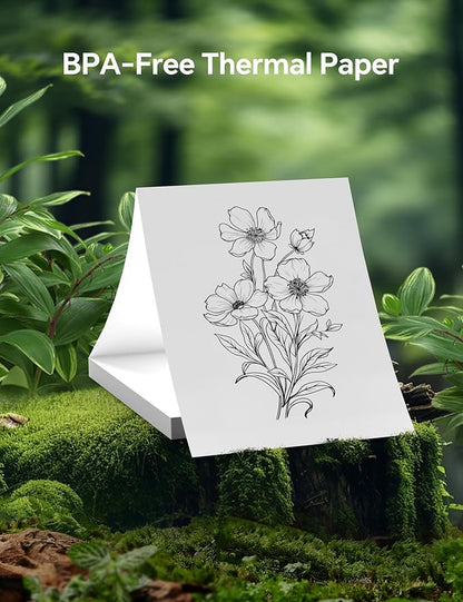 200 Sheets Thermal Printer Paper 8.5x11 US Letter MT610 Thermal Paper, Compatible with PRT/iDPRT/HPRT Portable Printer and Other Brands Thermal Document Printers