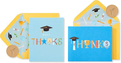 Papyrus Graduation Thank You Cards with Envelopes, Graduation Icons (20-Count)