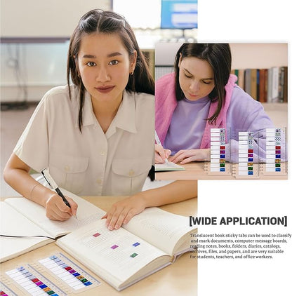 Golcellia 1200 Pieces Sticky Tabs Laser Gem Page Markers, Sticky Note Tabs Colored Writable and Repositionable Index Tabs, Tabs for Annotating Books