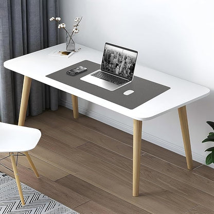 Desk Mat,35.4" x 17" Leather Desk mat,Double-Sided Desk Pad,Desk matt for Desktop,Large Mouse Pad,Office Desk mat,Waterproof Desk Blotter pad for Office&Home(Dark Grey+Cork)