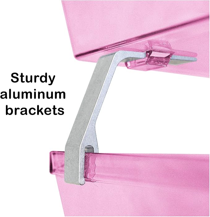 Acrimet 2 Tier Side Load Letter Tray Facility, Desktop File Organizer, A4 Letter Size Paper Organizer, Minimalist Storage Solution Paper Tray for Office, Home, Classroom (Plastic, Clear Pink Color)