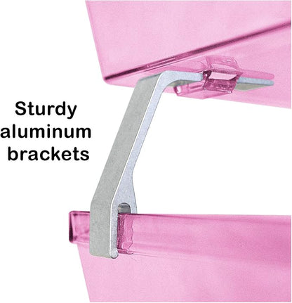 Acrimet 2 Tier Side Load Letter Tray Facility, Desktop File Organizer, A4 Letter Size Paper Organizer, Minimalist Storage Solution Paper Tray for Office, Home, Classroom (Plastic, Clear Pink Color)