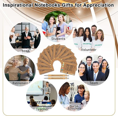 Jetec 50 Sets Bulk Employee Appreciation Gifts Bulk Inspirational Spiral Notebook with Note Ballpoint Pen Thank You Gifts for Volunteer Social Worker Nurse Staff Coworker Students (Amazing)