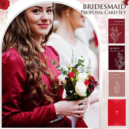 Spakon 16 Pcs Will You Be My Bridesmaid Cards with Envelopes Watercolor Greenery Floral Bridal Proposal Maid of Honor Matron of Honor Invited Favor for Bridal Shower Wedding (Classic Styles)