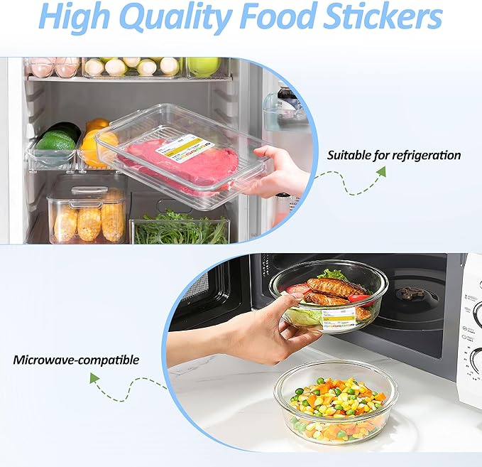Restaurant Quality Shelf Life Food Rotation Labels, 2” x 3” Self-Adhesive Removable Freezer Food Labels Stickers, Perfect for Reusable Containers, Easy to Remove, Food Safety Date Sticker (10 PCS)