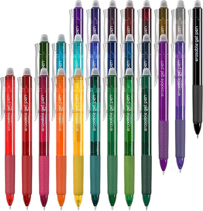 Vanstek 26 Colors Erasable Gel Pens, Retractable Erasable Pens Clicker, Fine Point(0.7), Make Mistakes Disappear, Premium Comfort Grip for Drawing Writing Planner and School Supplies