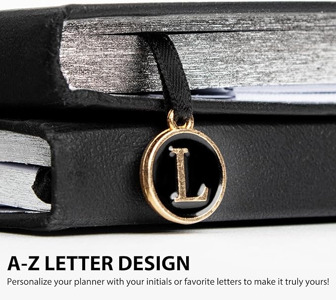 Undated Weekly and Monthly Planner, Cofullsky Weekly To Do List Planner Notebook with Unique Lettering Ribbon A5 Size Personalized Present Suitable for Women Men Teachers Kids (Letter K)