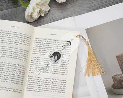 TwoDays Fantasy Acrylic Bookmarks, to The Star Who Listen Inspired Romantasy Gifts for Bookish, City of Starlight and Batboys Merch for Book Lovers Booktok. (6"x2", Set of 2)