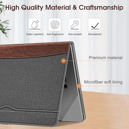 Fintie Sleeve Case for MacBook Air 15 Inch A3114 A2941 (2023 2024 Release), Premium PU Leather Folio Book Cover for MacBook Air 15.3" M2 M3 Chip with Liquid Retina Display and Touch ID, Gray