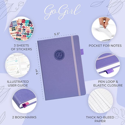 GoGirl Budget Planner – Monthly Financial Planner Organizer Budget Book. Expense Tracker Notebook Journal to Control Money, Compact (Lavender)