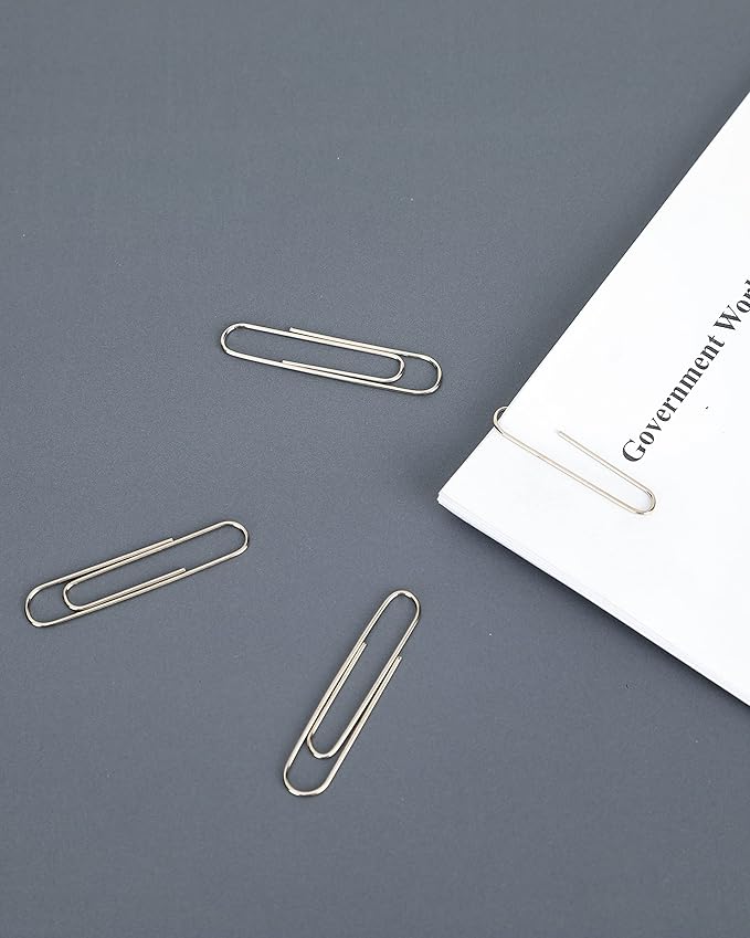 PAPERPAL Jumbo Paper Clips Smooth, 300 Large Paperclips (3 Boxes of 100 Each), Paperclips for Office School & Personal Use, Daily DIY, 2" Silver Paper Clips Jumbo Size